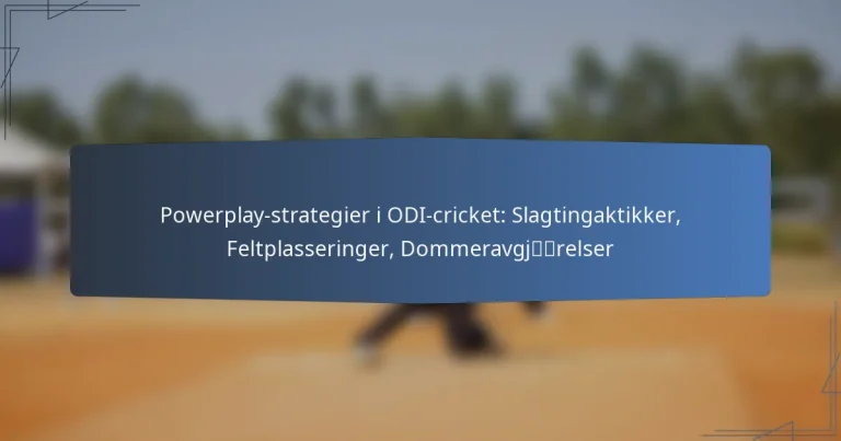 Powerplay-strategier i ODI-cricket: Slagtingaktikker, Feltplasseringer, Dommeravgjørelser