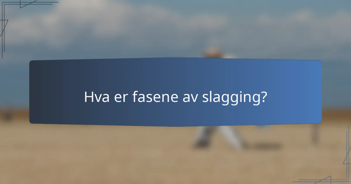 Hva er fasene av slagging?